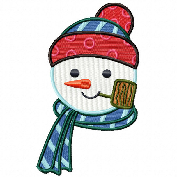 Machine Embroidery Design Holiday Snowman Design 06