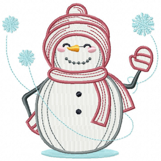 Hi Snowman - Snowman #11 Machine Embroidery Design