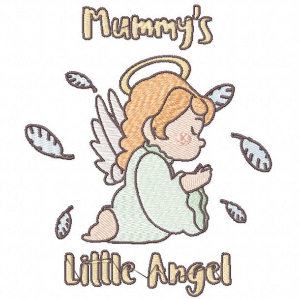 Calm Mummy's Little Angel - Little Angels Typography #11 Machine Embroidery Design