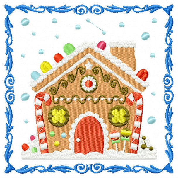 Ginger Bread House - Ginger Breads #02 Machine Embroidery Design