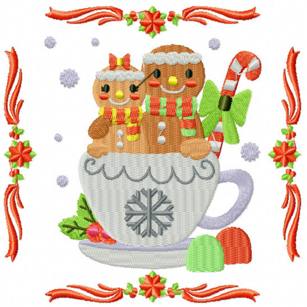 Ginger Bread Couple - Ginger Breads #03 Machine Embroidery Design