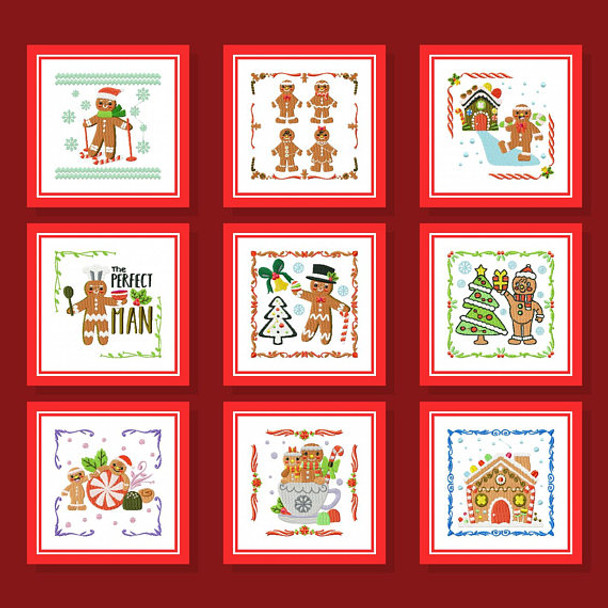 Ginger Bread Collection of 9 Machine Embroidery Designs