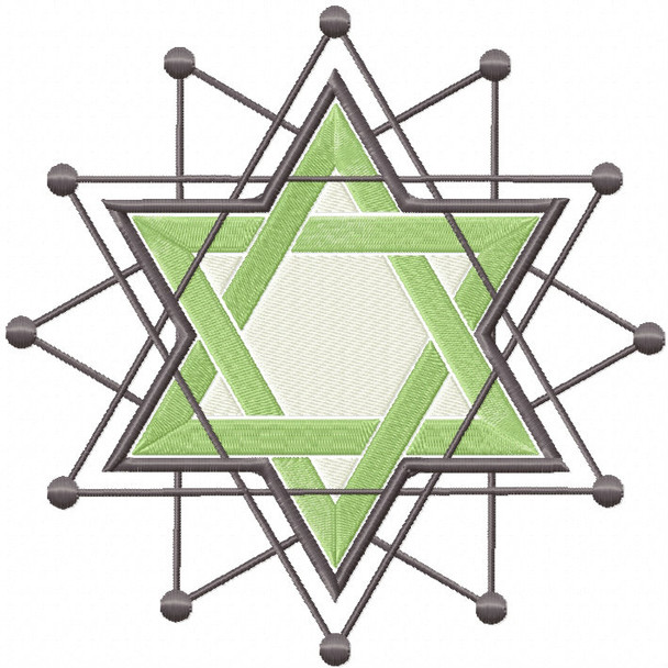 Green Chanukah - Hanukkah #08 Machine Embroidery Design