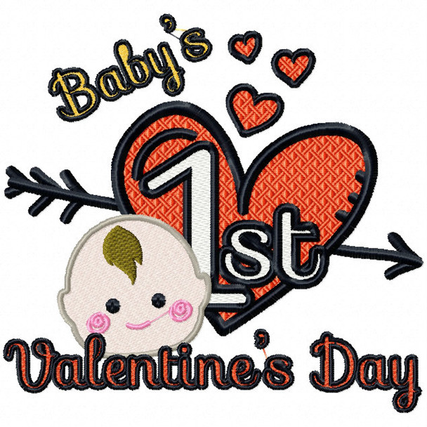 Baby's First Valentine's Day - Baby's First #06 Machine Embroidery Design