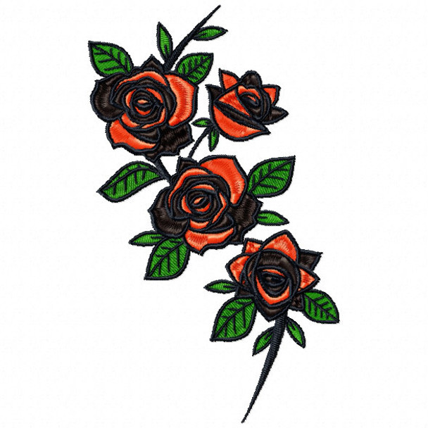 Detailed Rose Pattern Collection #10 Machine Embroidery Design