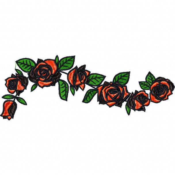 Detailed Rose Pattern Collection #11 Machine Embroidery Design