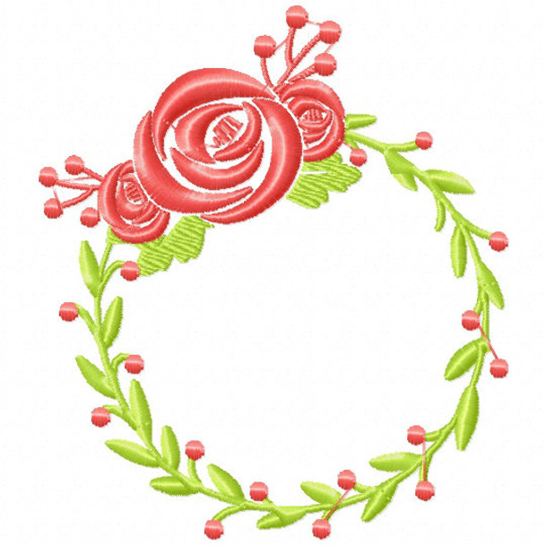 Floral Wreath - Flower #05 Machine Embroidery Design