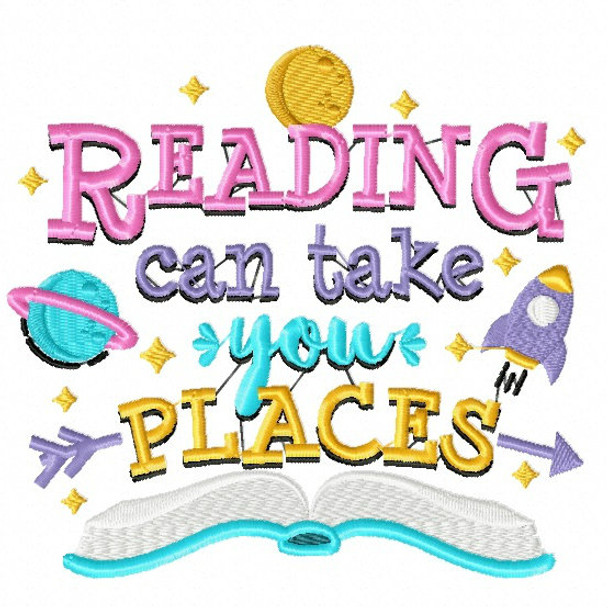 Reading Can Take You Places - Reading Hobby #02 Machine Embroidery Design