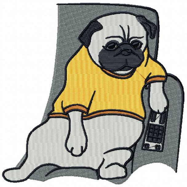 Pug #04 Machine Embroidery Design