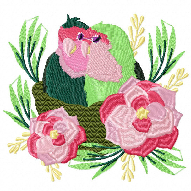 Love Birds #04 Machine Embroidery Design