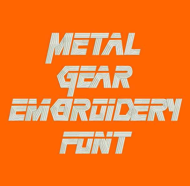 Metal Gear Machine Embroidery Font - Now Includes BX Format!
