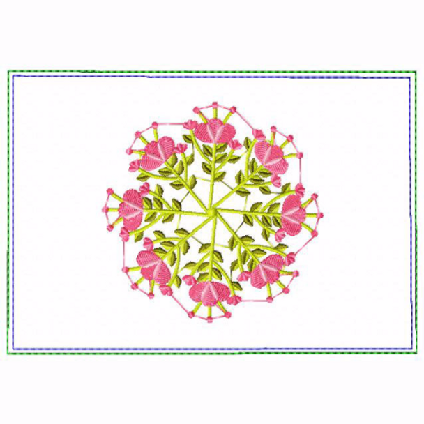 Circle of Flower Small Money Purse 03 - In The Hoop Machine Embroidery Design