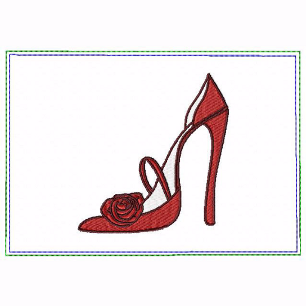Red Stiletto Small Money Purse 05 - In The Hoop Machine Embroidery Design