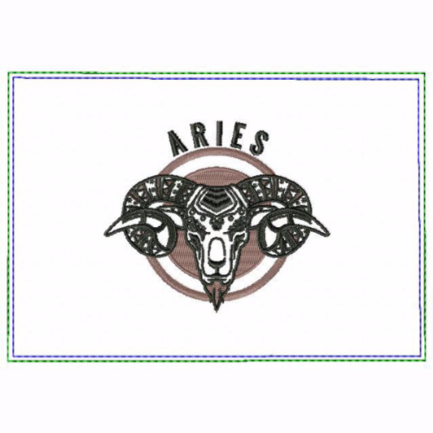 Aries Zodiac Small Money Purse - In The Hoop Machine Embroidery Design