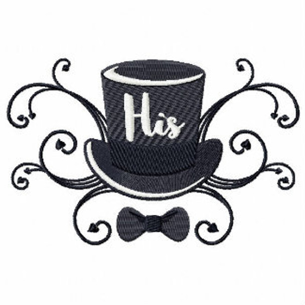 His Hat and Bow Tie - His & Hers Collection #07 Machine Embroidery Design
