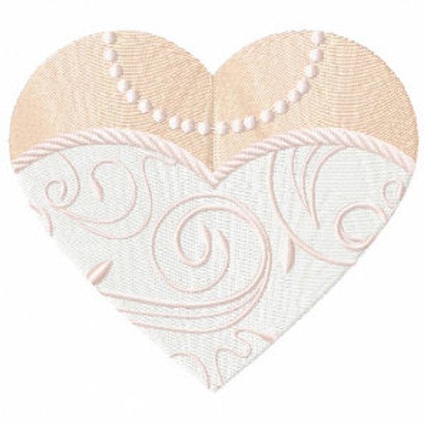 Heart Wedding Dress - Bride & Groom Hearts - Bride Dress Collection #01 Machine Embroidery Design