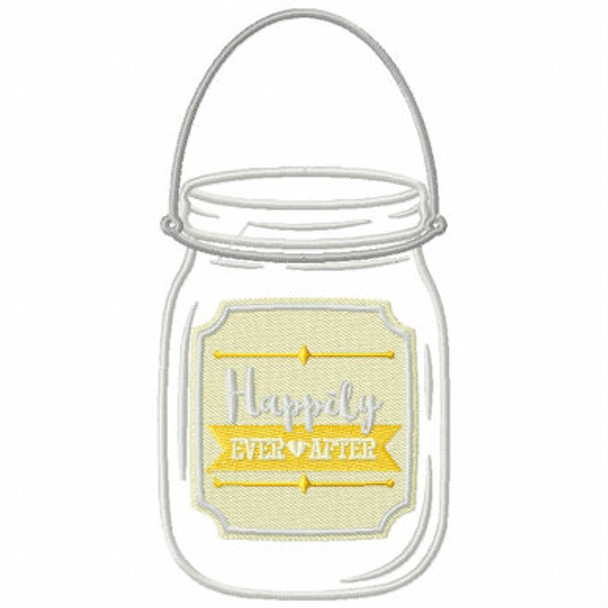 Happily Ever After Jar - Rustic Wedding Collection #14 Machine Embroidery Design