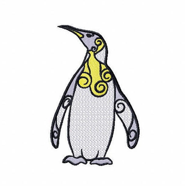 Ornamental Emperor Penguin - Ornament Animal Collection #29 Machine Embroidery Design