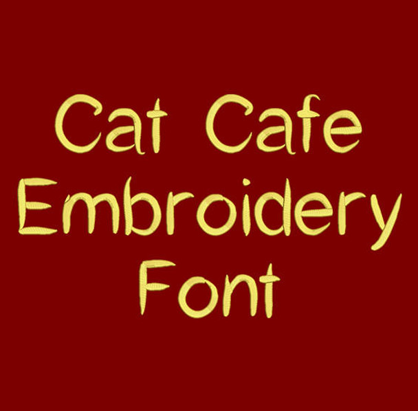Cat Cafe Machine Embroidery Font Now Includes BX Format