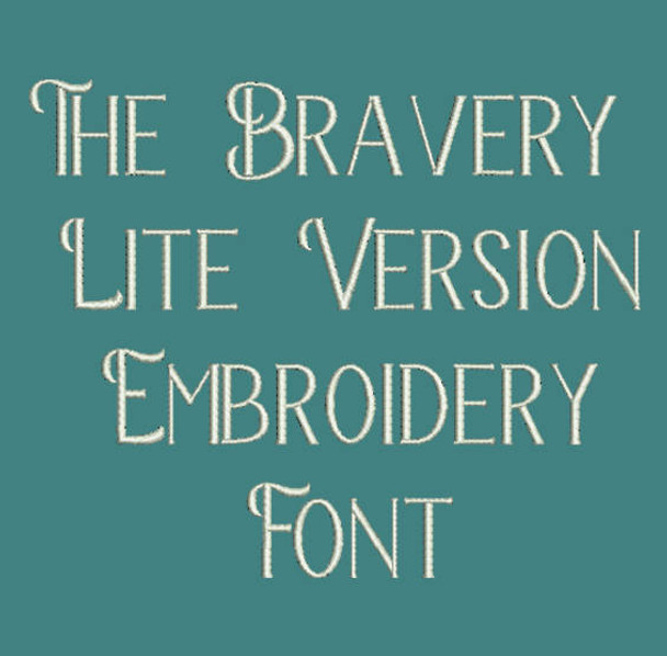 The Bravery Lite Version Embroidery Font Now Includes BX Format