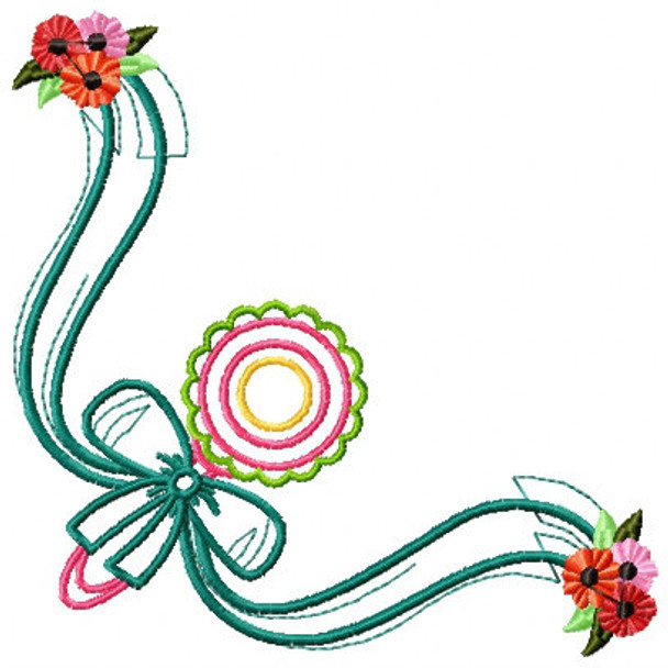 Cute Baby Napkin Corner #03 Machine Embroidery Design