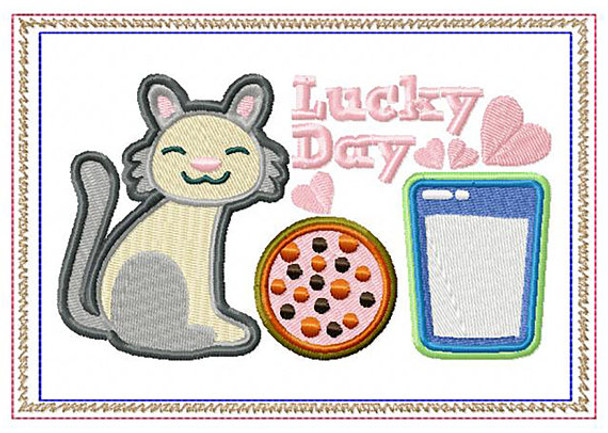 Lucky Day Mug Rug In The Hoop Machine Embroidery Design
