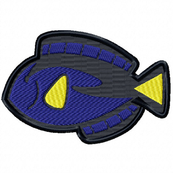 Blue Tang - Under The Sea Collection #02 Stitched and Applique Machine Embroidery Design