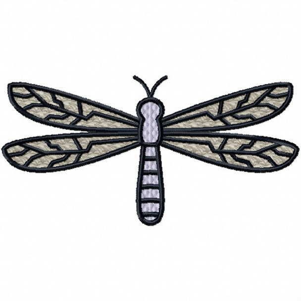 Dragonfly - Insect Collection #05 Stitched and Applique Machine Embroidery Design