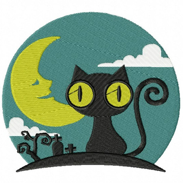 Black Cat - Happy Halloween #09 Machine Embroidery Design
