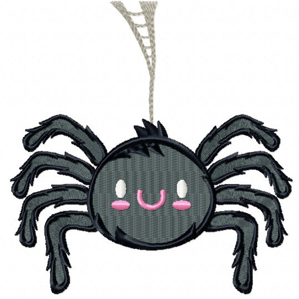 Halloween Spider - Halloween #07 Stitched and Applique Machine Embroidery Design