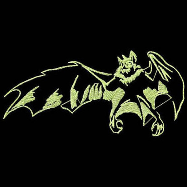 Bat - Glow in the Dark Halloween #03 Machine Embroidery Design
