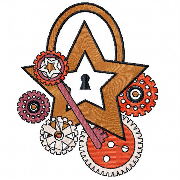 Steampunk Star - Steampunk #10 Machine Embroidery Design