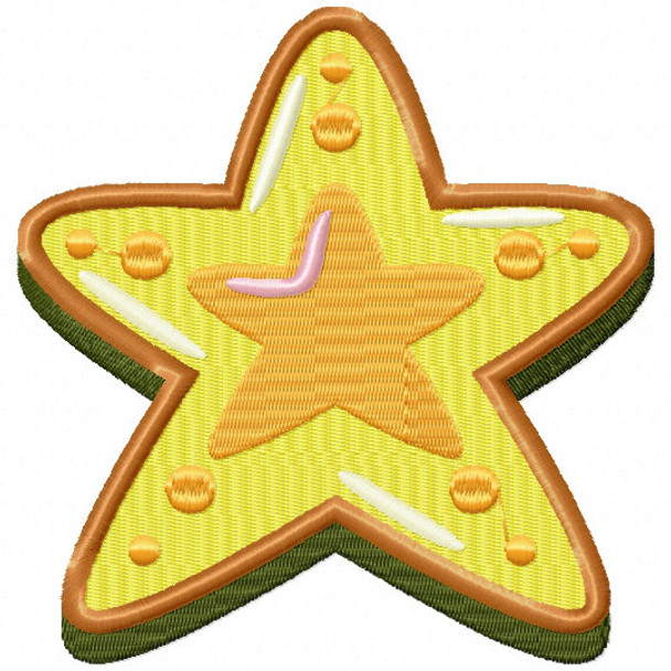 Star Cookie - Christmas Cookies #06 Machine Embroidery Design