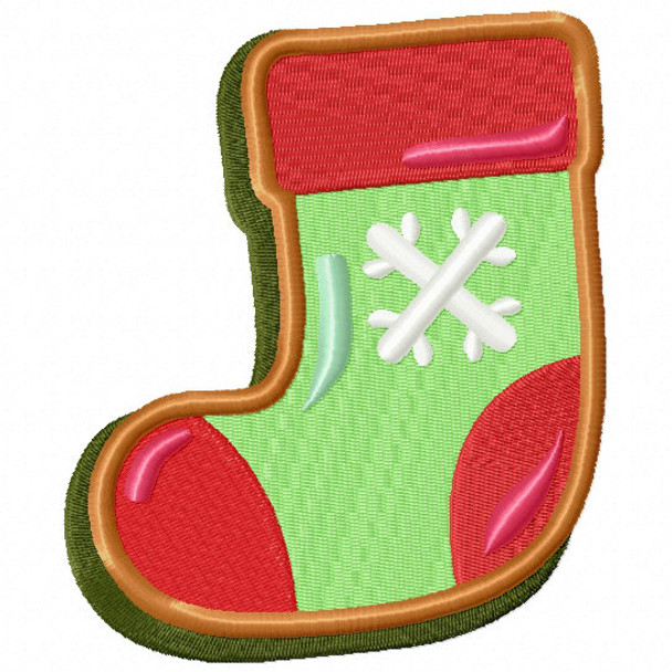 Stockings Cookie - Christmas Cookies #08 Machine Embroidery Design