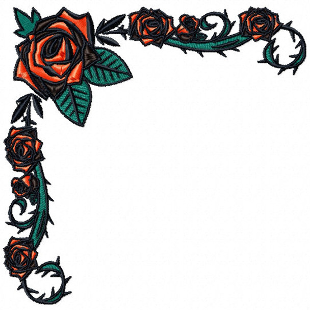 Detailed Rose Pattern Collection #02 Machine Embroidery Design