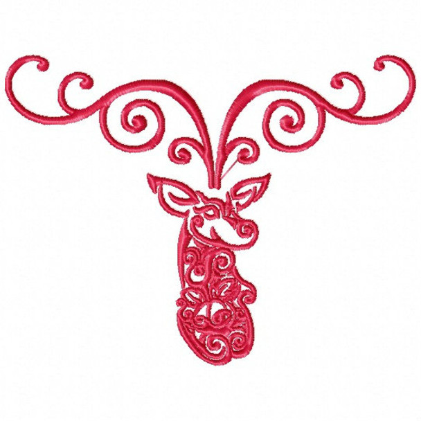 Reindeer - Abstract Christmas Design #01 Machine Embroidery Design