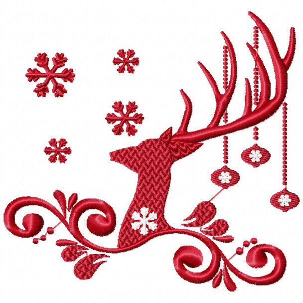 Christmas Antlers #02 Machine Embroidery Design