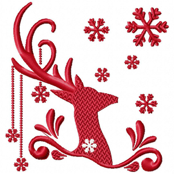 Christmas Antlers #04 Machine Embroidery Design