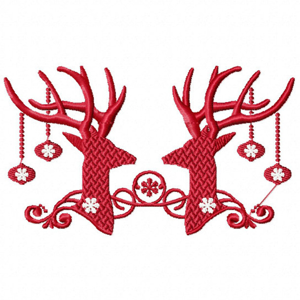 Christmas Antlers #06 Machine Embroidery Design