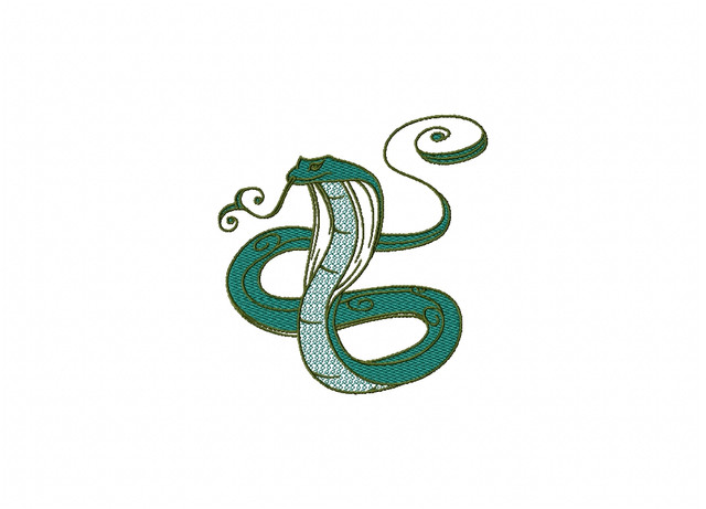 Machine Embroidery Design - Exquisite Ornamental Cobra