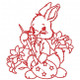 Machine Embroidery Design - Easter Redwork Bunnies Collection #01