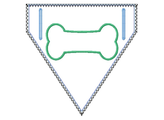In The Hoop Machine Embroidery Design Doggie Bone Bandana