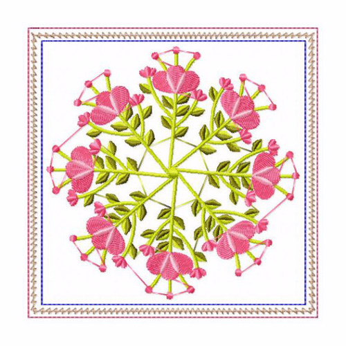 In The Hoop Machine Embroidery Design - Circle of Flowers #03