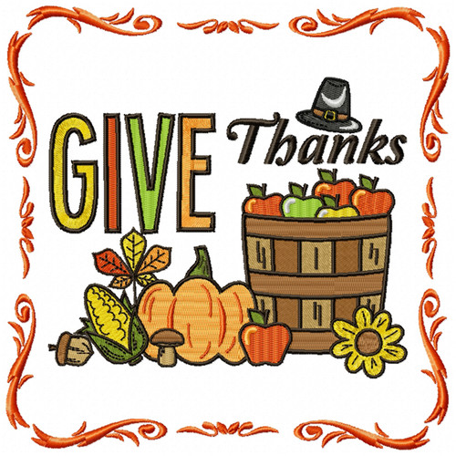 Machine Embroidery Design - Thanksgiving #03 Collection