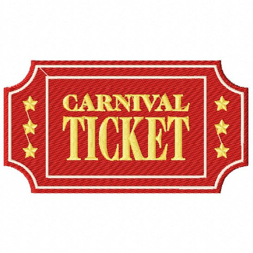 Carnival Ticket - Carnival #12 Machine Embroidery Design