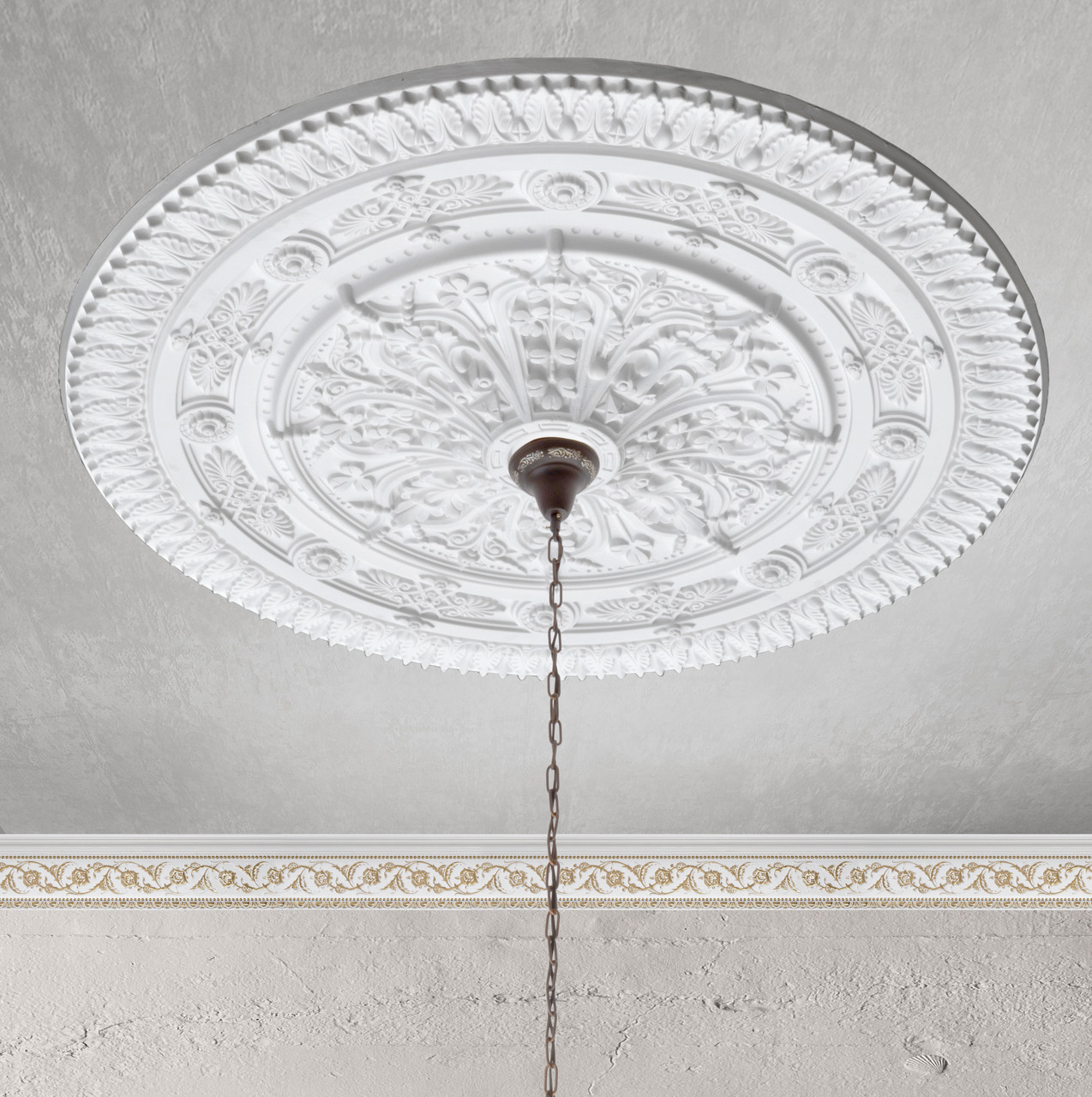 Large Plaster Stucco Rosette, Ceiling Mirror Decoration D: 35/125 Cm