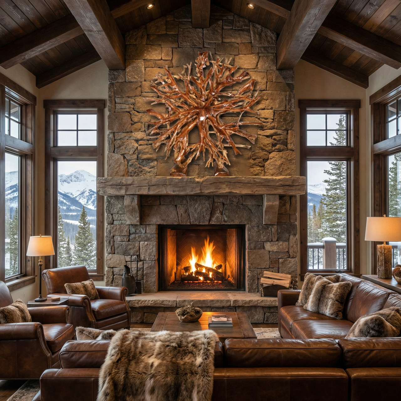Teak Root Architectural Piece with Stand B - AFD Home