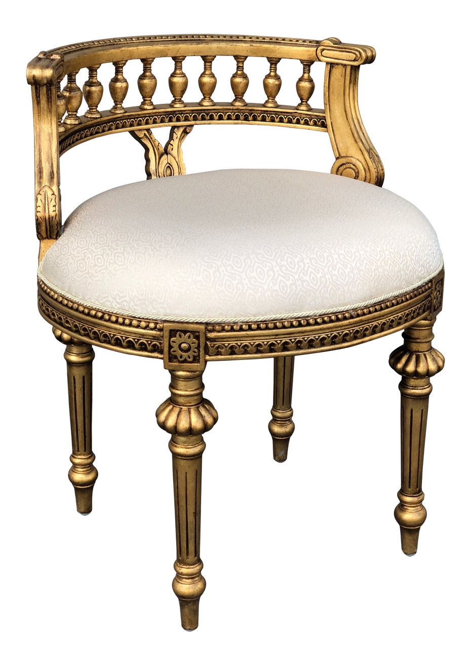 gold dressing table chair Gold Genoa Cream Vanity Chair