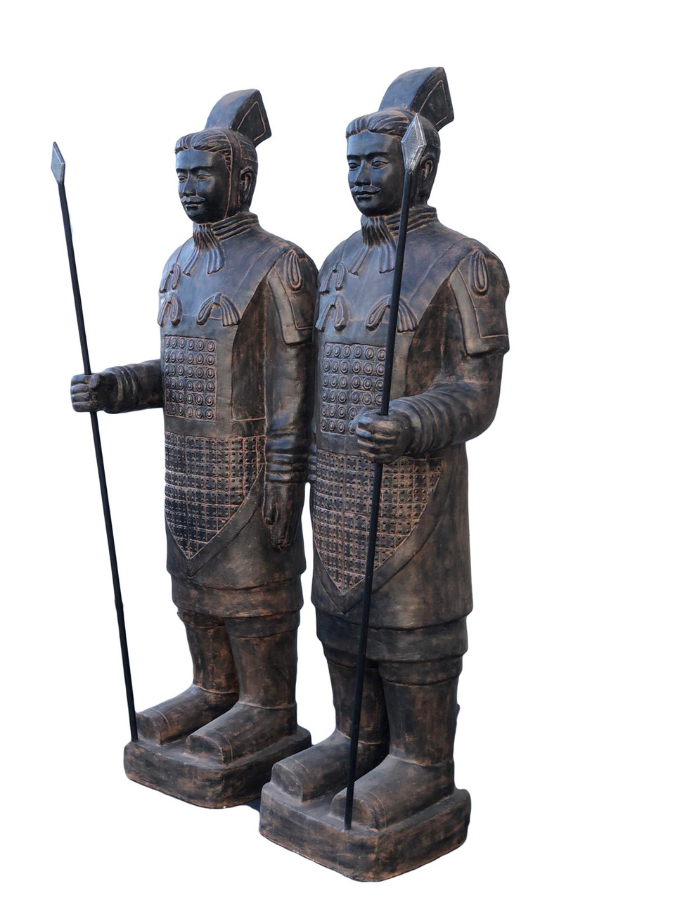 Life Size Pair of Standing Terra Cotta Warriors 78.74