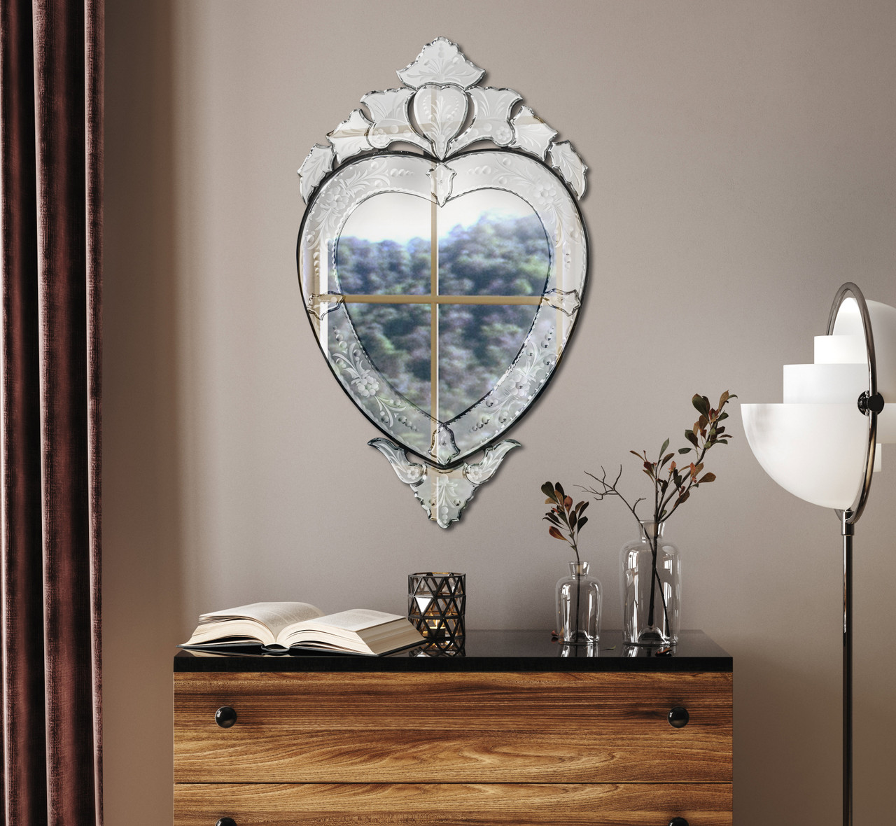 Venetian Heart Mirror - AFD Home
